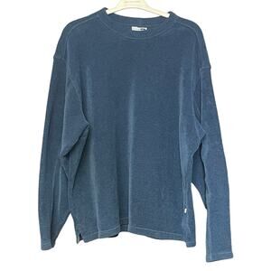 REÍ men’s sweatshirt heavy blue crew neck warm outdoors hidden pocket size XL